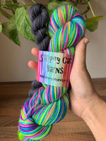 Yang - self striping sock yarn with contrasting mini skein