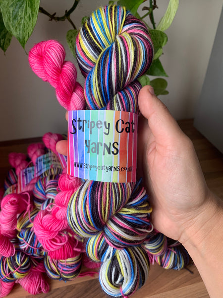 Liquorice Allsorts - self striping sock yarn with 20g mini skein