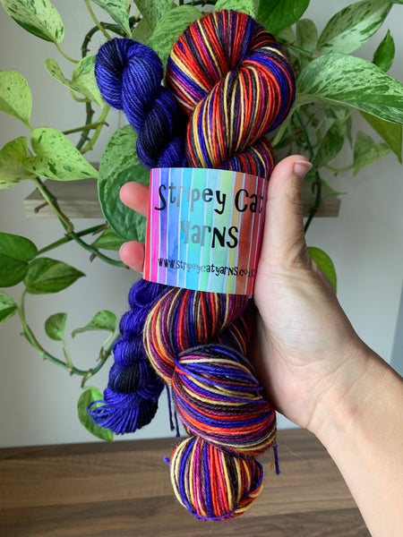 The Nightmare Before Christmas - self striping sock yarn with a 20g mini skein