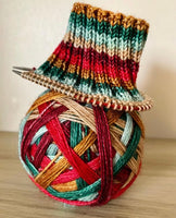 Nutcracker - Self Striping Sock Yarn with 20g Mini Skein