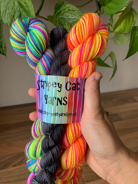 Ying & Yang Set - self striping sock yarn with contrasting mini skein(s)