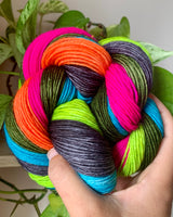Flouro Forest - self striping sock yarn with 20g mini skein