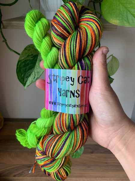 I Put a Spell on You - self striping sock yarn with 20g mini skein
