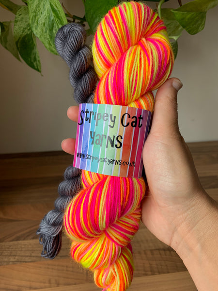 Ying - self striping sock yarn with contrasting mini skein