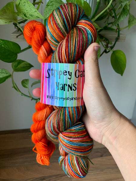 Autumn Rainbow 🌈 - self striping sock yarn with a 20g mini skein
