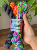 Ying & Yang Set - self striping sock yarn with contrasting mini skein(s)