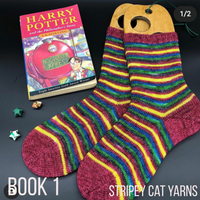 Book 1 - self striping sock yarn with 20g mini skein